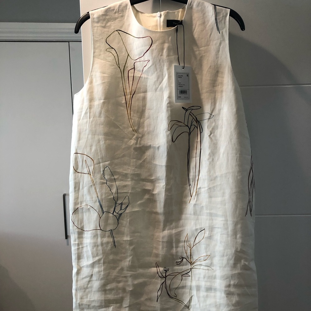 Brand new Theory multi nature linen dress size 6